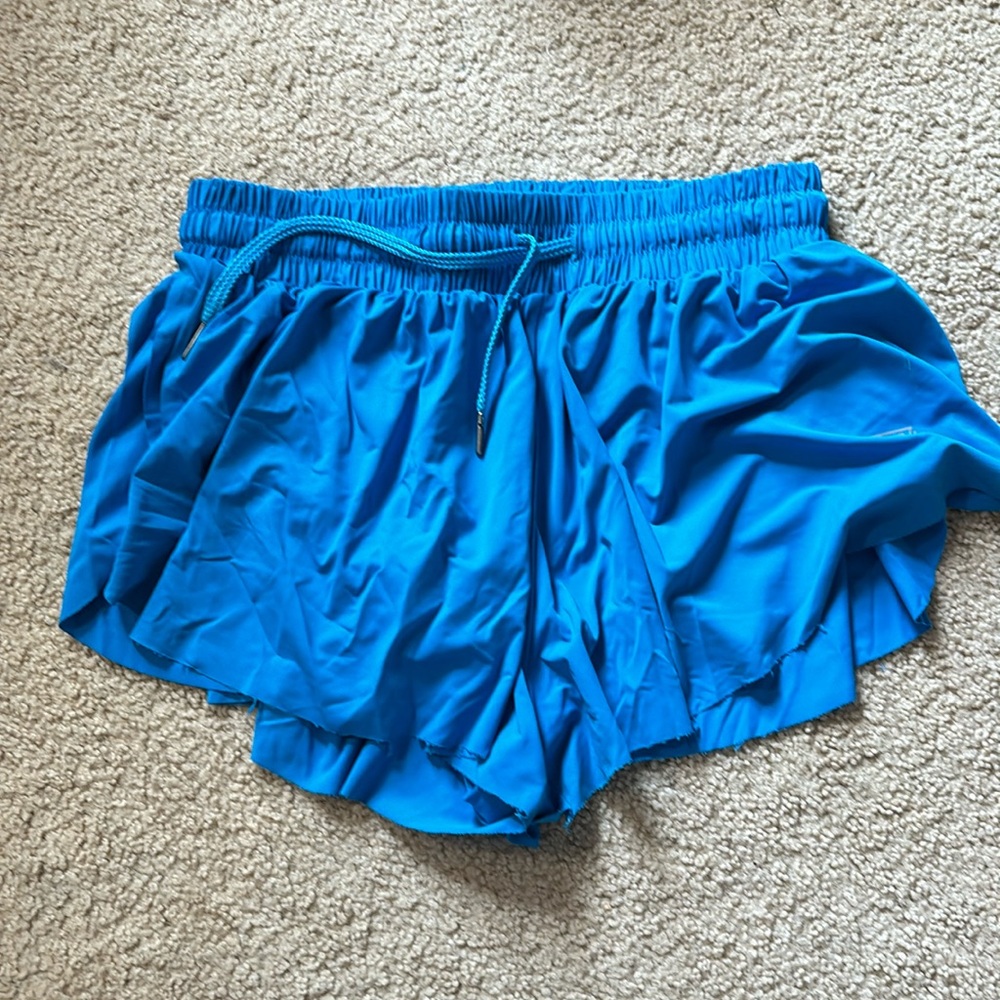 blue butterfly shorts